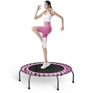 The Fellie Rebounder Trampoline for Adults 40″/48″ Mini Trampoline Indoor Outdoor Fitness Trampolines Small Bungee Rebounder for Workout Exercise