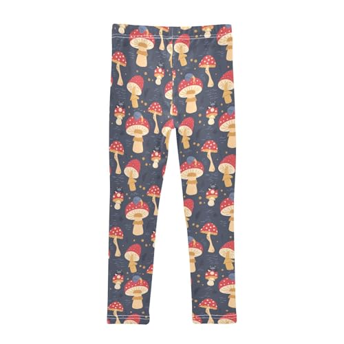 Girls Basic Leggings Baby Girls Pants Mushrooms Soft Footless Stretchy Tights Pants 4-10Y2