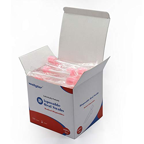 Wellgler's Oral Care Swabs Disposable- Pink 100 Counts - Thumbnail 6