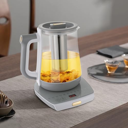 Tetera eléctrica de vidrio 1.8L 800W con infusor de té miniatura 6