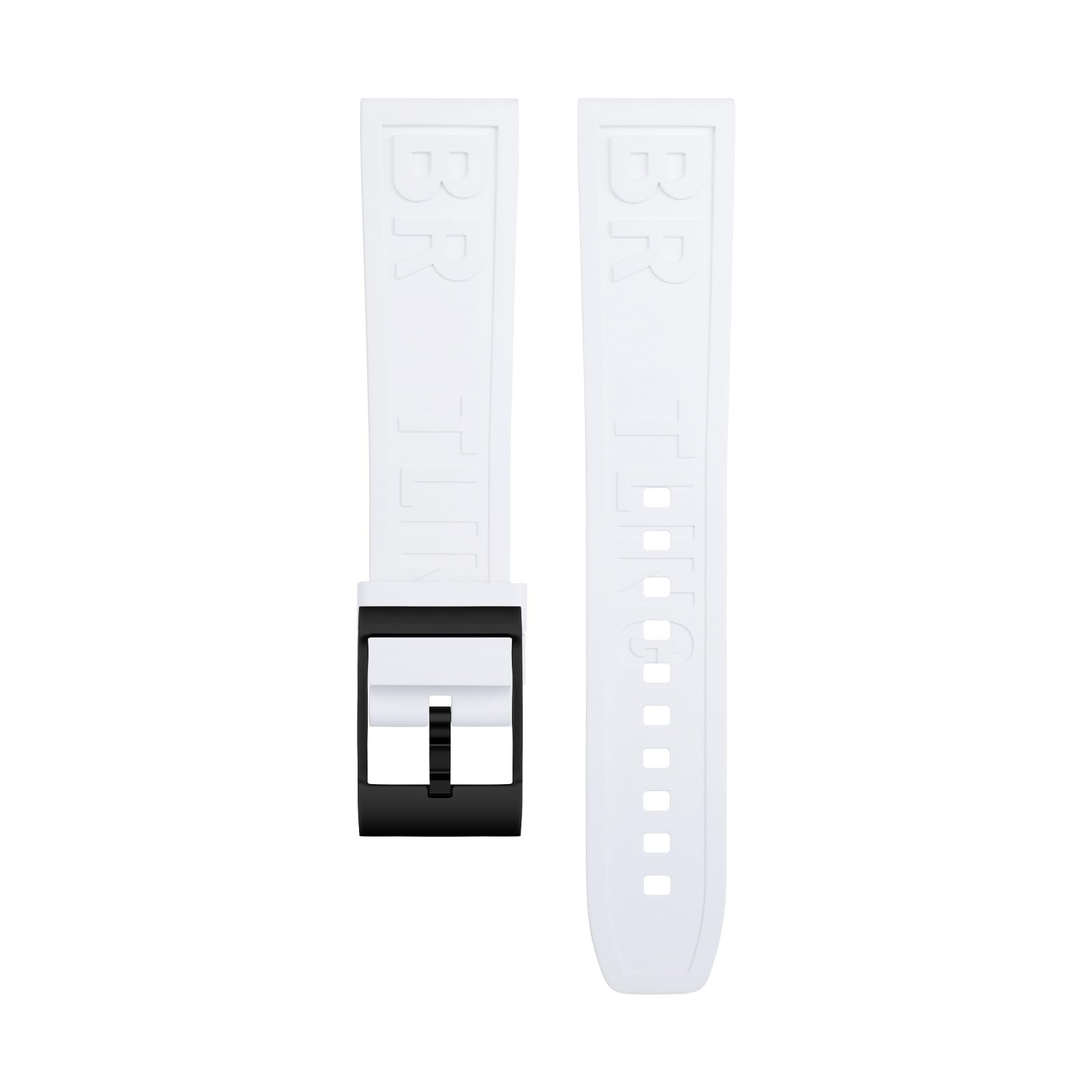 Bracelet montre 22mm en fluororubber souple avec boucle déployante gravée