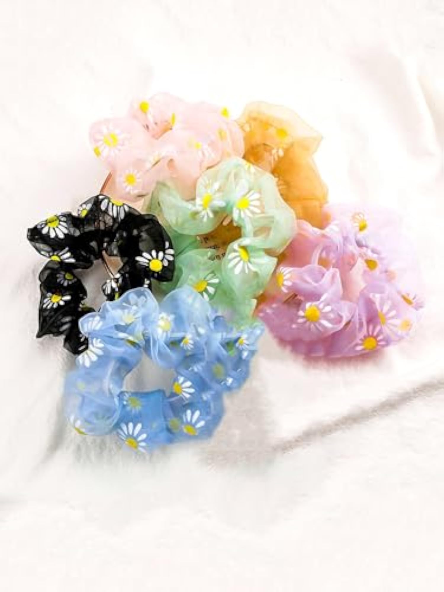 6 Pcs Net Fabric Scrunchies Hair Accessories Set