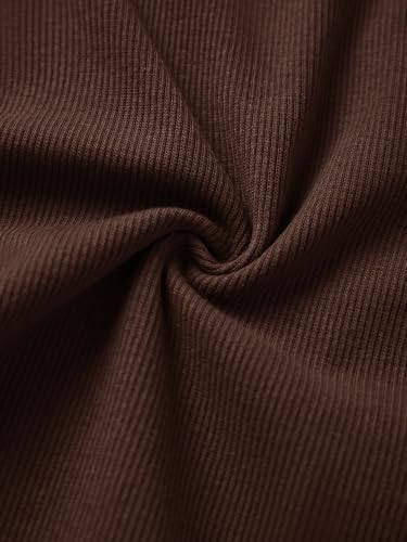 Womens Lace Long Sleeve Top Paneled Henley Shirts Y2k 2000s Fitted Going Out Tops Blouse Brown