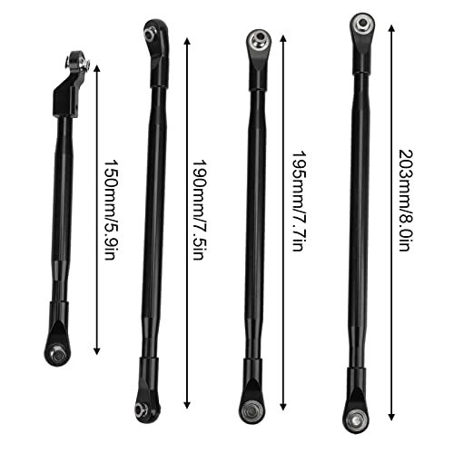 Rc Link Set, Rc Rod Link Linkage Set Pull Rod With Sway Bar Aluminum For Axial Scx6 Jlu 1/6 Rc Car Vehicle(Black) #TOP1
