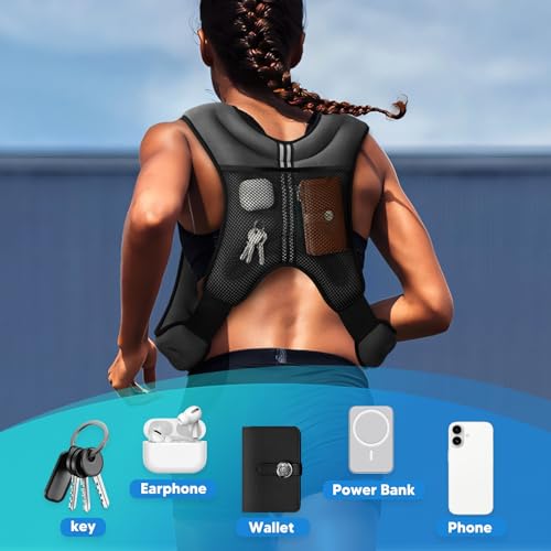 Image of Weighted Vest, 6lb /8lb /12lb /16lb /20lb /25lb /30lb Weight Vest with Reflective Stripe, for Men Women Workout Equipment for Strength Training, Running, Jogging, Fitness, Weight Loss