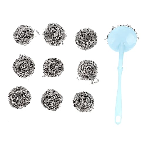 GLEAVI Home Pot Washing Metal Scrubber Dish Brush Wire Sponge Metal Scrubber for Kitchen Random Color