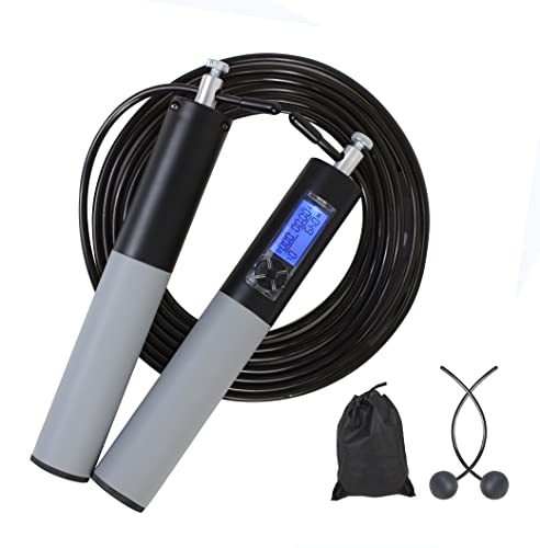 Perogen Jump Rope For Fitness, Adjustable Jumping Rope For Exercise,Digital Weighted Handle With Calorie Counter,Skipping Rope For Men, Women, Kids, Girls #TOP19