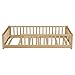 PVWIIK Twin Size Montessori Toddler Floor Bed with Wood Slats for Girls and Boys, Wood Montessori Bed Frame with Safety Guardrails, No Box Spring Needed, Natural