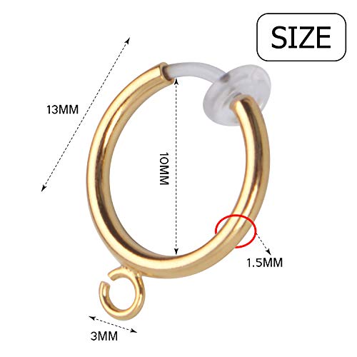 Convertidores para aretes clip-on, 20 piezas, color plata y dorado miniatura 3