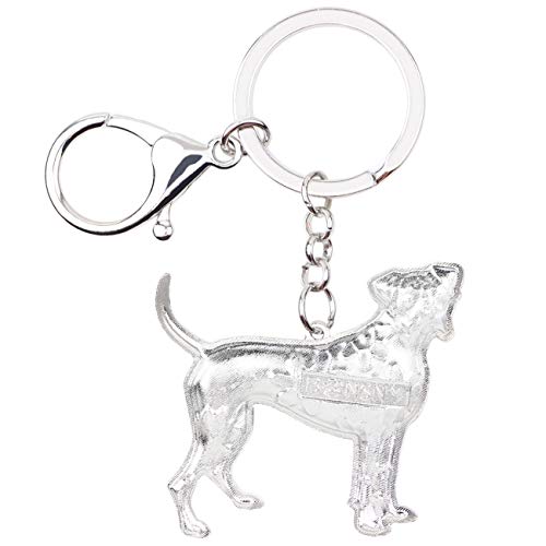 WEVENI Emaille Legierung Boxer Hund Schlüsselanhänger Haustier Charms Schmuck für Frauen Mädchen Tasche Auto Brieftasche (Braun)