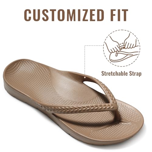 Image of Litfun Women's Arch Support Flip Flops for Plantar Fasciitis Orthopedic Thong Sandals Comfortable Summer Beach Pool Slides