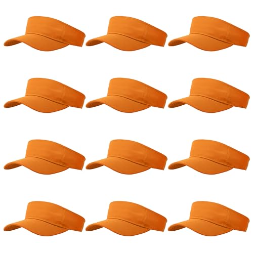 Image of 12 Pcs Sun Visor for Women Men Outdoor Sport Golf Tennis Softball, Adjustable Visors Hats