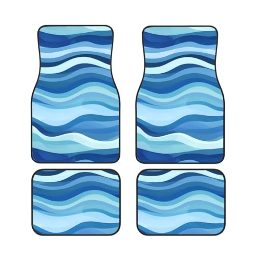 Tapis de sol de voiture universels bleu lot de 4 pour protection toutes saisons