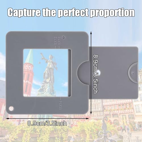 Sichtfänger, 8,9 x 8,9 cm Schiebe-Sucher Tragbar Fotografie-Betrachter Sucher Kompositionssucher zum Malen Zeichnen Geschenk für Kunstliebhaber