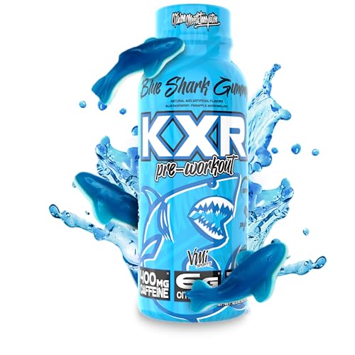 Image of VMI Sports KXR High Stimulant Pre-Workout Energy Ready to Drink 400mg Caffeine, 6g Citrulline, 3.2g Beta-Alanine | Delicious, Convenient, Powerful | 12.5 oz Bottles (Blue Gummy, 12 Bottles)