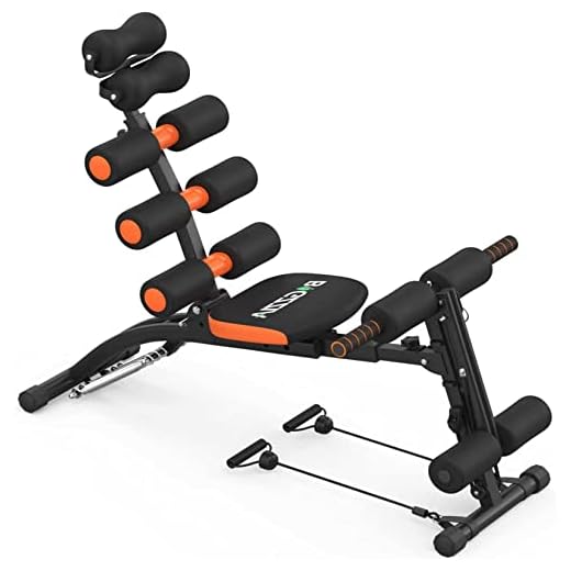 Bigzzia Abdominal Trainer, Core & Abs Rocket Exercise Chair with Foam Roller-Handles-Level Adjustable-Fitness Crunches Machine-Workout-Training Bench (Style 2)