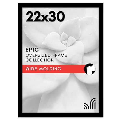 Americanflat 22x30 Picture Frame with Polished Plexiglass - Black Picture Frame - Wide Photo Frames Made of Engineered Wood for Vertical or Horizontal Wall Display - Epic Collection - Black