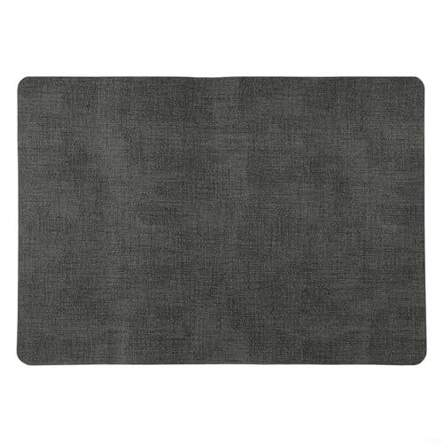 Mantel individual cuadrado de cuero impermeable de doble cara diseñado con respaldo antideslizante para uso en mesa de comedor (negro)