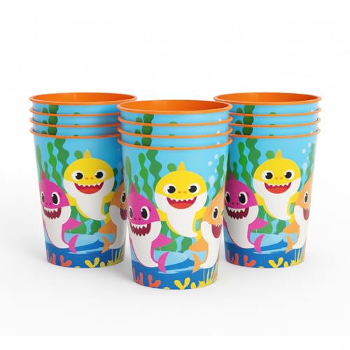 Unique Baby Shark 12 Pack 16 oz Plastic Reusable Favor Cups Birthday Party Supplies Goodie Bag Favors Kids Drinkware & Take-Home Gifts