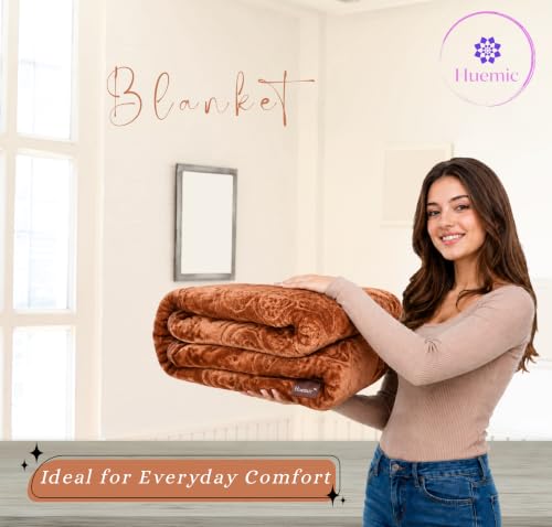 Image of Golden Double Bed Blanket 500 TC Super Soft Premium Microfiber Blanket, 87 x 85 Inches, Warm & Lightweight Winter Blanket, Soft Cozy AC Blanket, All Season Bed Blanket for Home & Travel