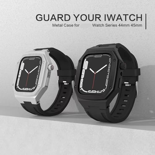Boîtier Apple Watch acier inoxydable étanche avec bracelet caoutchouc - 6