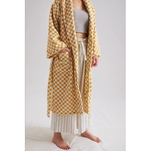 Beach Striped Bathrobe, Vintage Aesthetic 100% Cotton Robe, Unisex Luxury Soft Ultra Absorbent Spa Bath Robe4