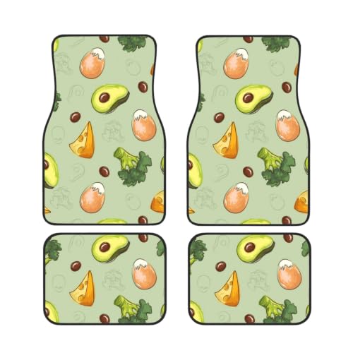 Juego de alfombrillas de neopreno para coche con estampado divertido de comida