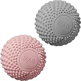 Hogme マッサージボール 2個セット 硬め 筋膜リリース ボール 首 腰 ツボ押し ストレッチボール ハードタイプ (グレー&ピンク)
