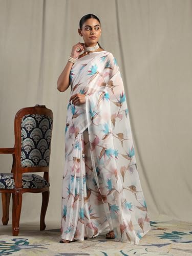 Image of Garden Vareli Floral Print Nara Chiffon Saree 73475