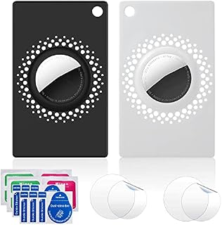 EANLOLY 2 Packs Airtag Wallet Case Airtag Holder for Apple Airtags, Credit Card Size Tag Card Flex for Wallet,Clutch, Handbag, Backpack(Black +White)