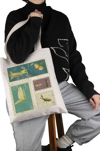 Bolso tipo tote con estampado de mantis religiosa, regalo para amantes de la entomología y el medio ambiente miniatura 7