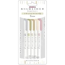 Zebra Line Marker WKT7-5C-NTC Dual-Purpose Water-Based Pigment Mildliner [Natural Mild Colors] 5 Colors