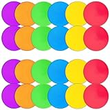 PIKZH 24 Pcs Poly Spot Markers 9.1 inch Non-Slip Rubber Agility Training Markers Floor Dots Flat Field Cones for Football Basketball Soccer School Exercise Drills Gym Dance Practice 6 Colors