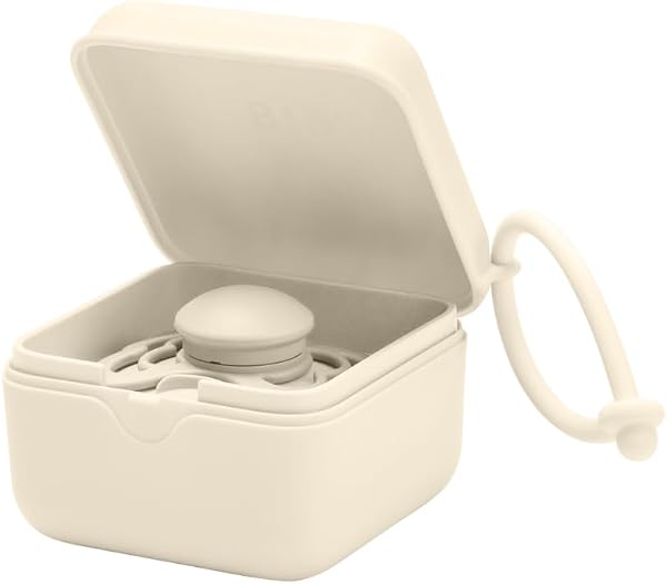 Contenitore per ciuccio BIBS con cordino. Supporto per ciuccio e contenitore per la sterilizzazione. Materiale approvato per uso alimentare 100% senza BPA. Prodotto in Danimarca. Ivory - 3