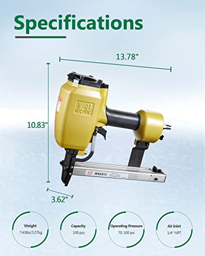 Meite Ws2513 Corrugated Stapler -- 25 Gauge 1-Inch Crown Corrugated Nailer Pneumatic Corrugated Fastening Tool (1/4-Inch To 1/2-Inch) #TOP2