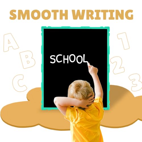 Image of Tokyodo Kids Double Sided Slate Board | Reusable Chalk Writing Pad & Educational Learning Toy for Drawing, Writing & Alphabet Practice with Word Learning Cards (22X27 CM, Cyan, with English Words)