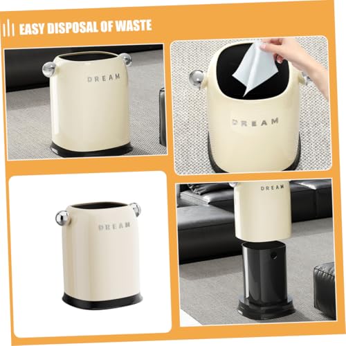 Caneca de basura plástica abierta blanca rectangular jojofuny miniatura 7