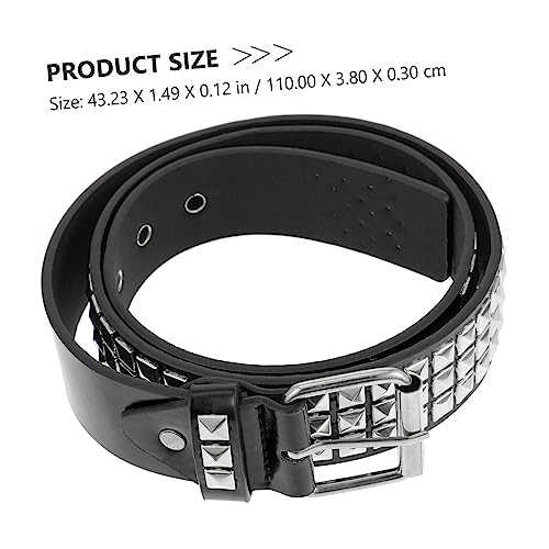 Punk Rivet Waist Belt for Men Stylish PU Leather Decorative Belt Square Studs Versatile Fashion Accessory for Casual and Formal Wear2