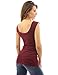 PattyBoutik Women Scoop Neck Ruched Tank Top (Burgundy Small)