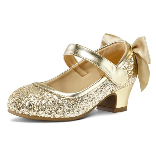 Image of K KomForme Girls Dress Shoes Toddler Glitter Mary Jane Heels