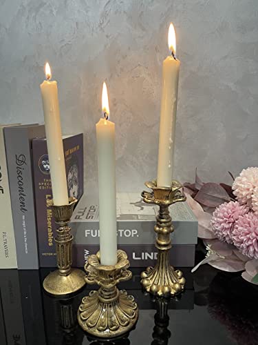 Kolnlala French Nostalgic Floral Resin Candle Holder Antique Bronze/Furniture Decoration/Retro Ornaments Candlestick(B Set Of 3) #TOP5