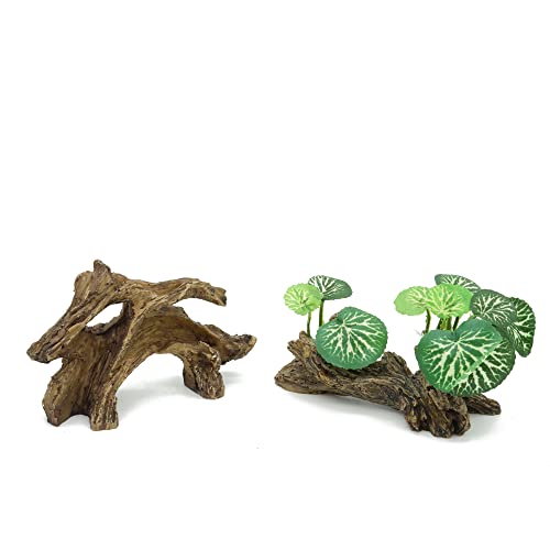 JIHAQUA Artificial Driftwood for Aquarium Decor Plastic Plant Branches Ornament for Fish Tank Decorations (Style C)