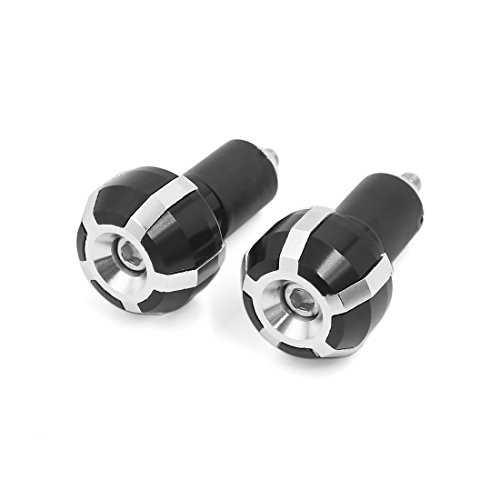Embout de guidon moto aluminium argent plug de poignée moto universel grip cap x2