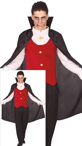 Costume de vampire pour adulte et ado comprenant chemise cape gilet pantalon et plastron pour Halloween