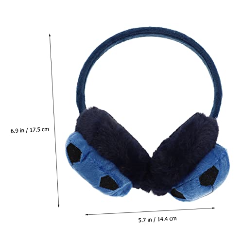 Practical Boy Winter Ear Warmer Comfortable Football Style Earmuffs Outdoor Cold Weather Protection Blue Black2
