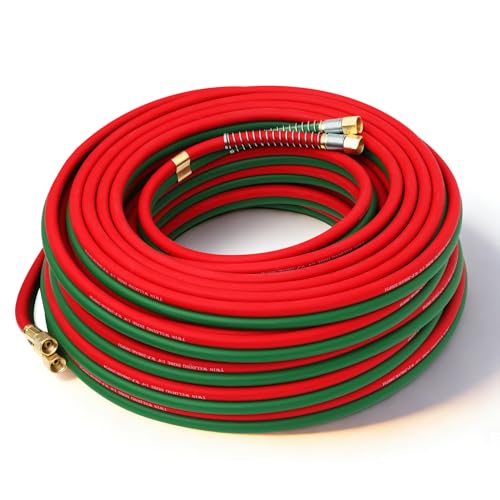 100FT Oxygen Acetylene Hose Reel Set, 1/4-Inch x 100FT Twin