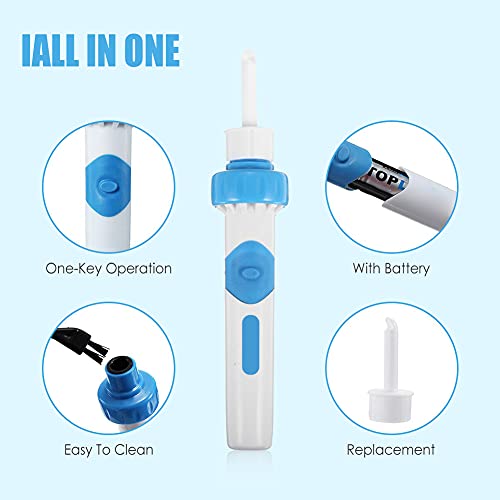 Earwax Removal Kit, Ear Cleaner, Portable Automatic Electric Vacuum Ear Wax, Safe And Comfortable Ear Vacuum Cleaner Easy Earwax Remover Soft Prevent Ear-Pick Clean Tools Set For Adults And Kids #TOP4