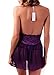 Ruzishun Sexy Lingerie Lace Splicing Transparent Chemise (Purple, M)