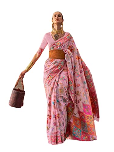 Tissu artisanal traditionnel 8206 d'exception rose pour femme