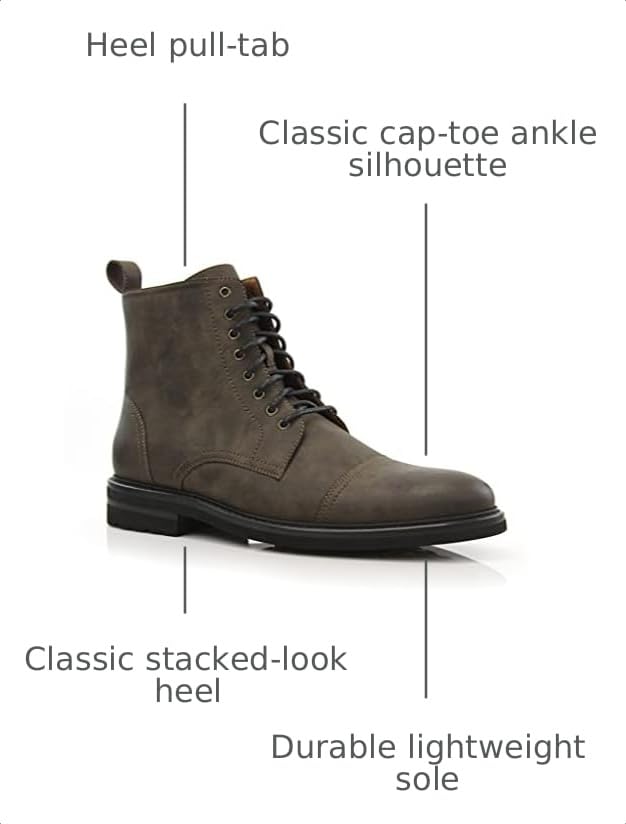Image of Polar Fox Men's Ankle Dress Boots | Lace-up Casual Fashion Boot Collection | Cap Toe & Plain Toe Styles |
